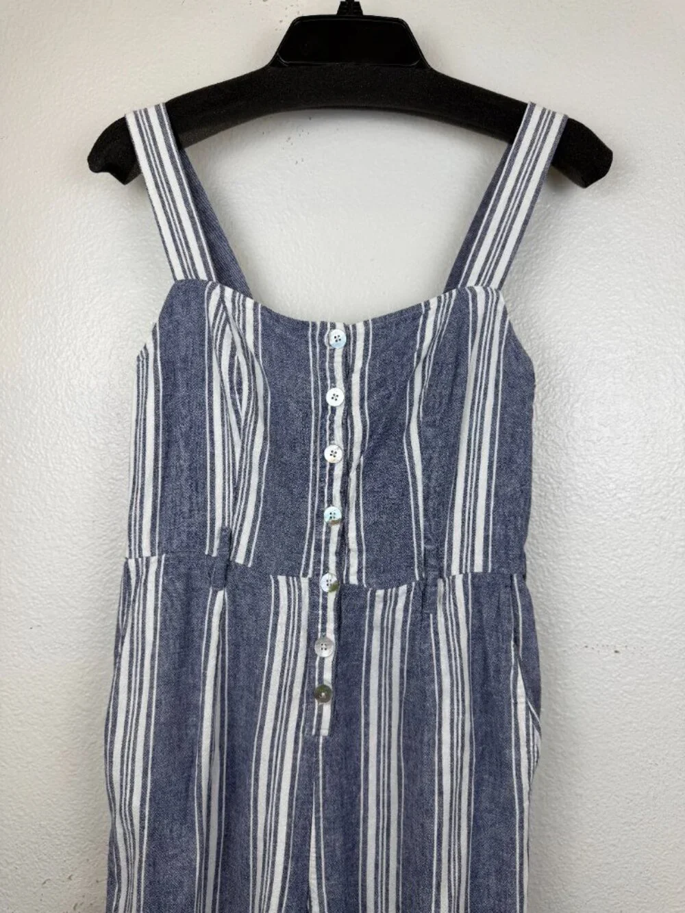 RAILS Kyra Seaport Striped Wide Leg Linen Blend Jumpsuit sz‎ S